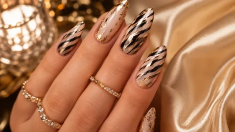 zebra print nail designs