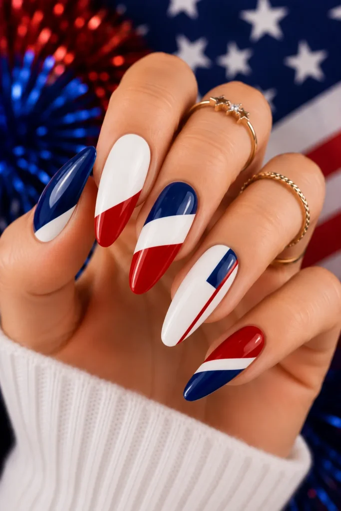 Bold Color Block Nails