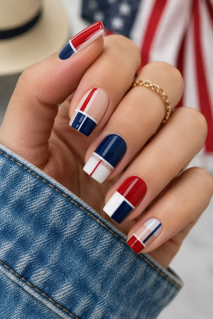 Bold Color Block Nails