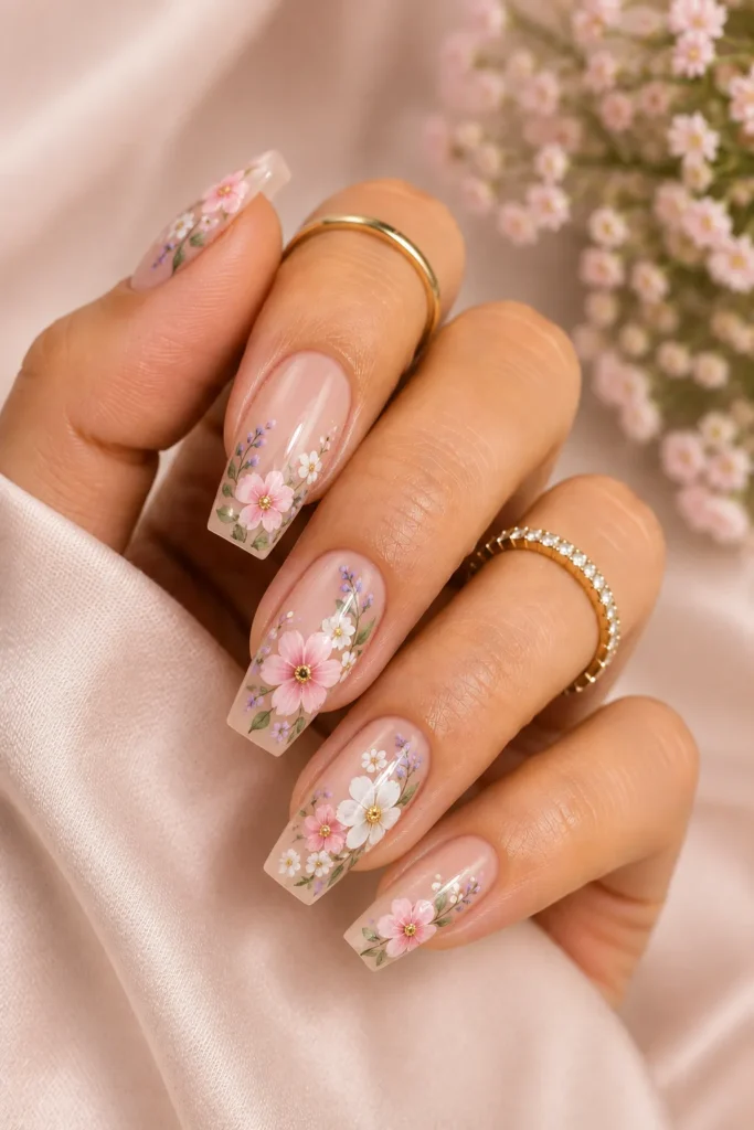 Floral Spring Nail Design