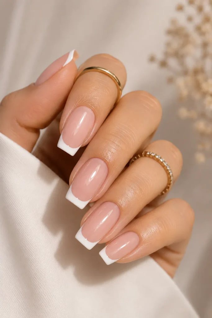 French Tip Tapered Square Nails