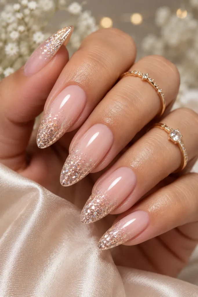 Glitter Ombre French Tip Nails