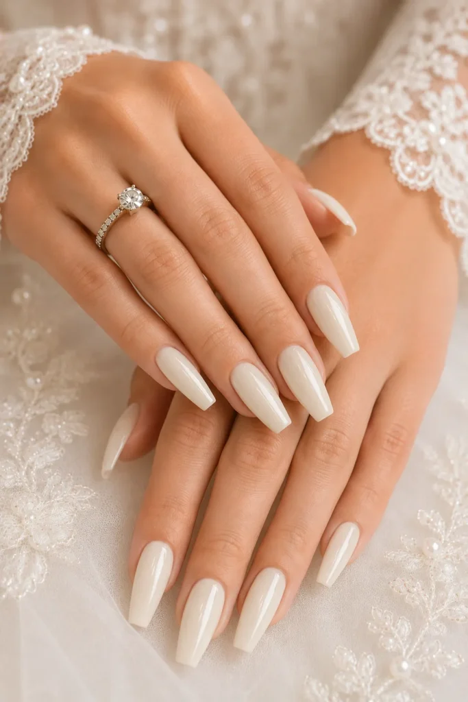 Ivory Wedding Nails