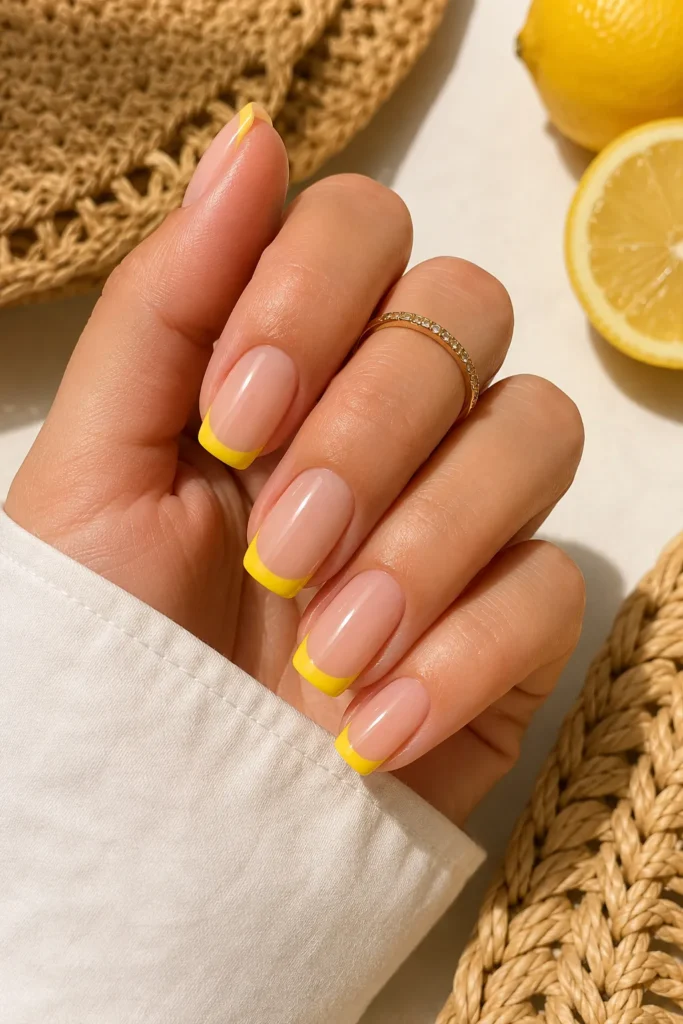 Lemon Yellow French Tips