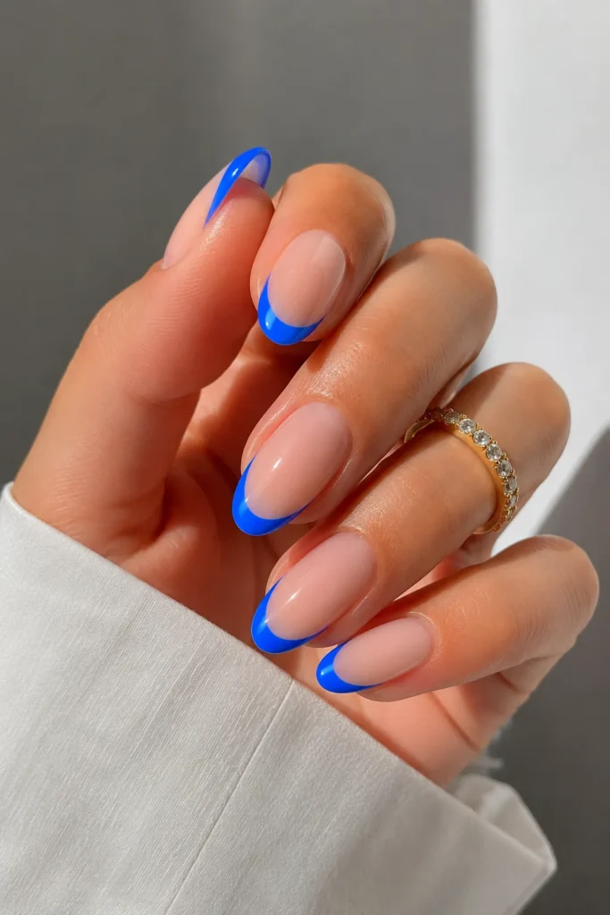 Neon Blue French Tips