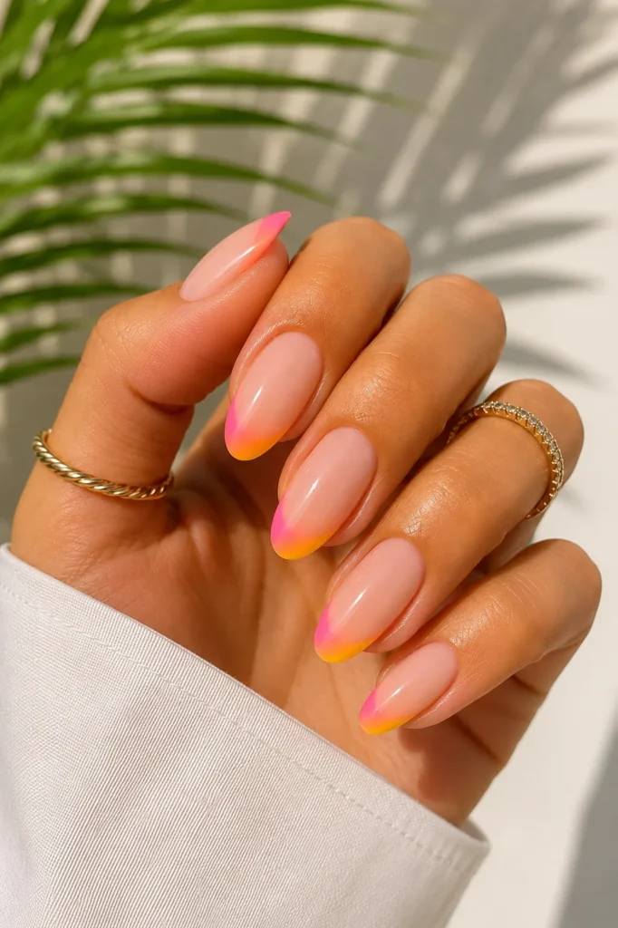 Neon Ombre French Tips