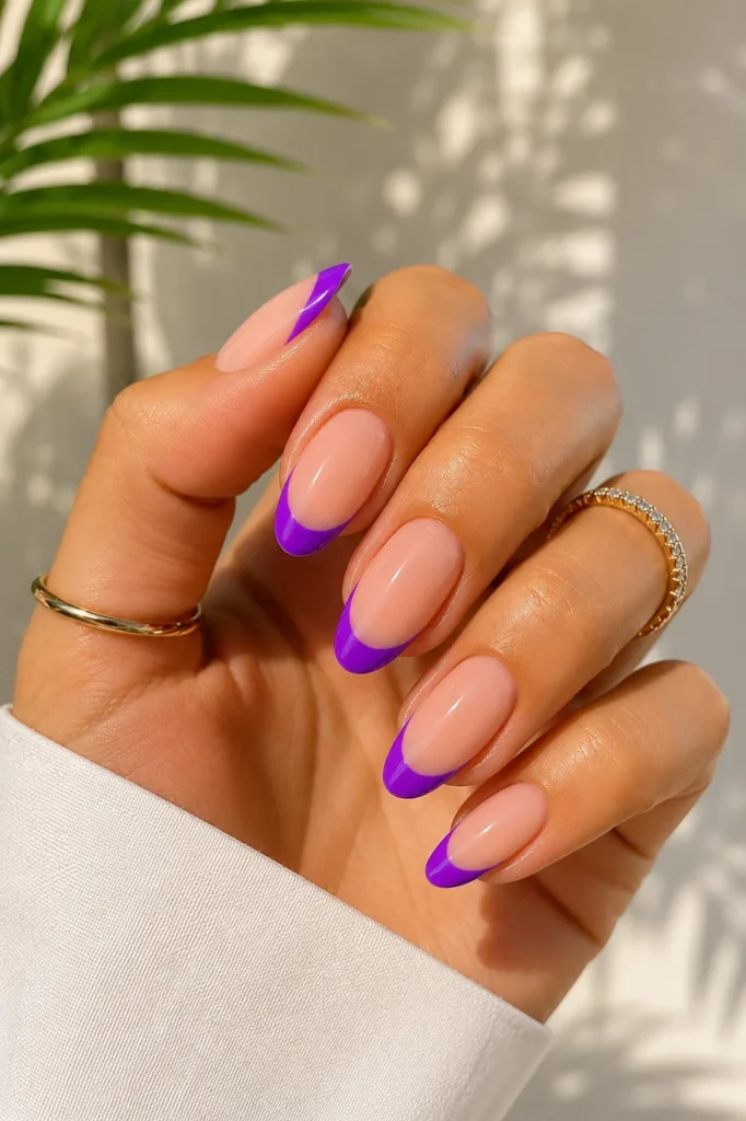 Neon Purple French Tips