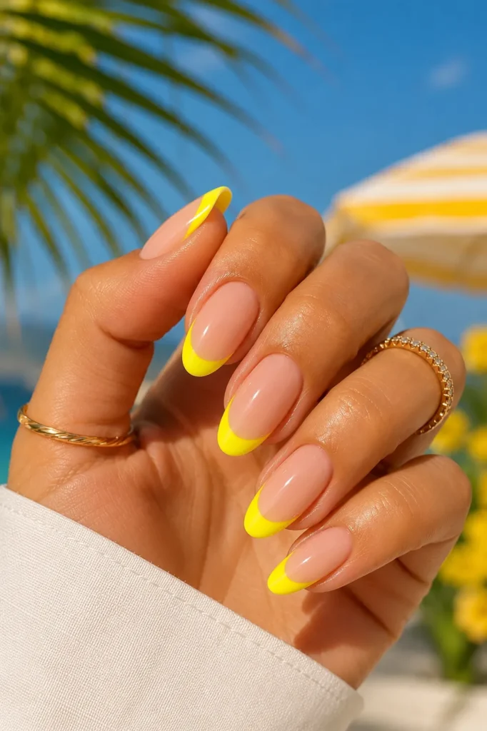 Neon Yellow French Tips