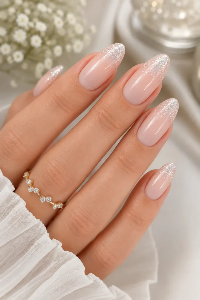 Ombre Glitter French Nail Design