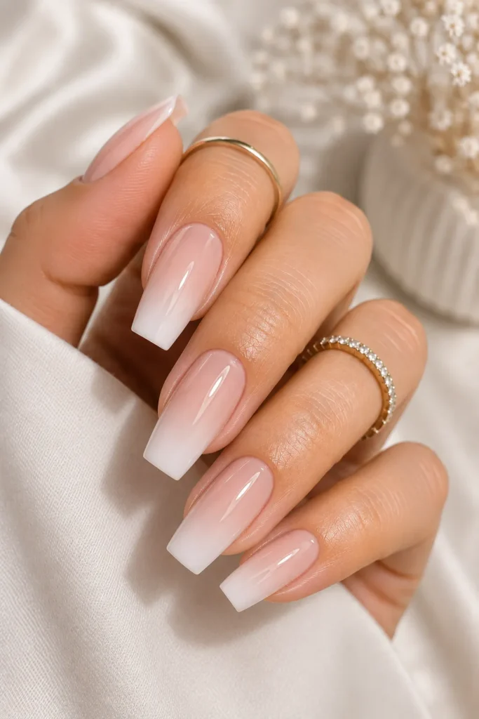 Pearl Finish Tapered Square Nails