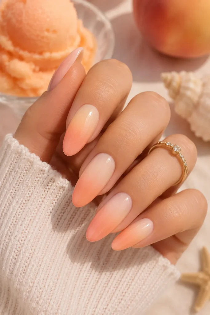 Peach Sorbet Ombre Nails