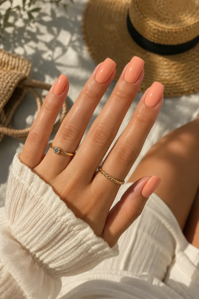 Peachy Nude Nails