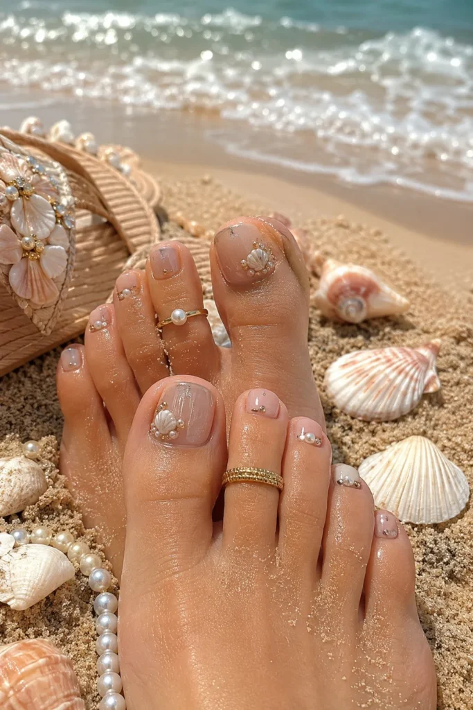 Seashell Pearl Accent Pedicure