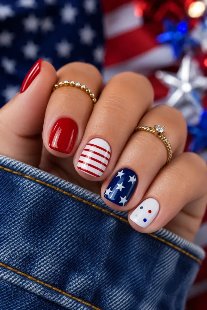 Short Patriotic Nail Ideas