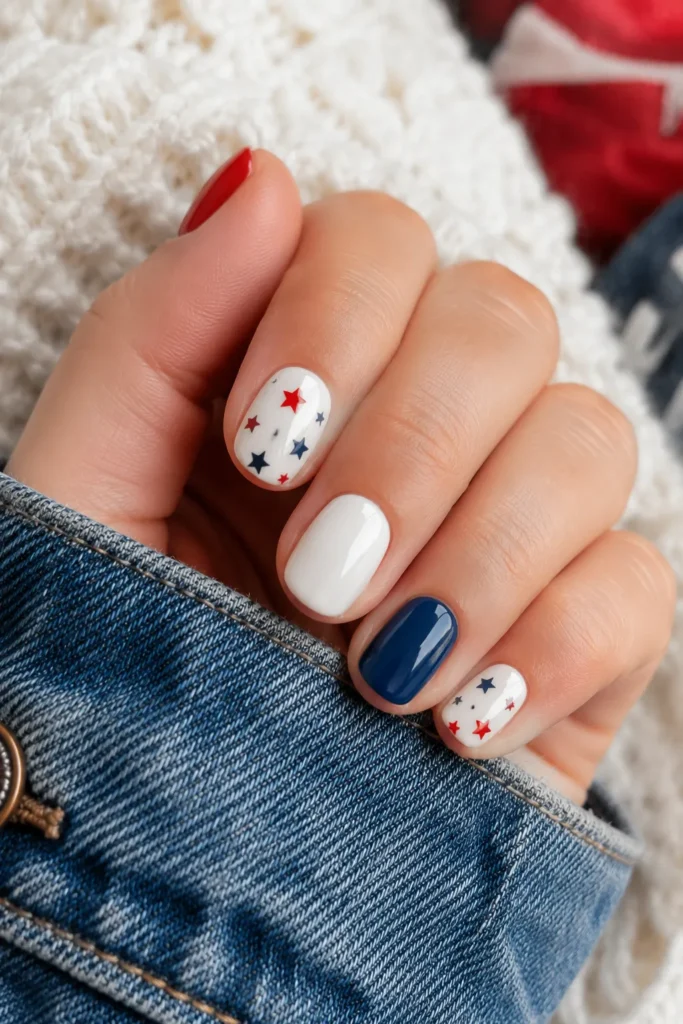 Short Patriotic Nails for Everyday Style