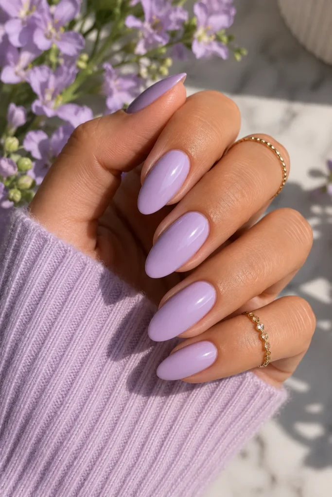 Soft Lavender Gel Nails
