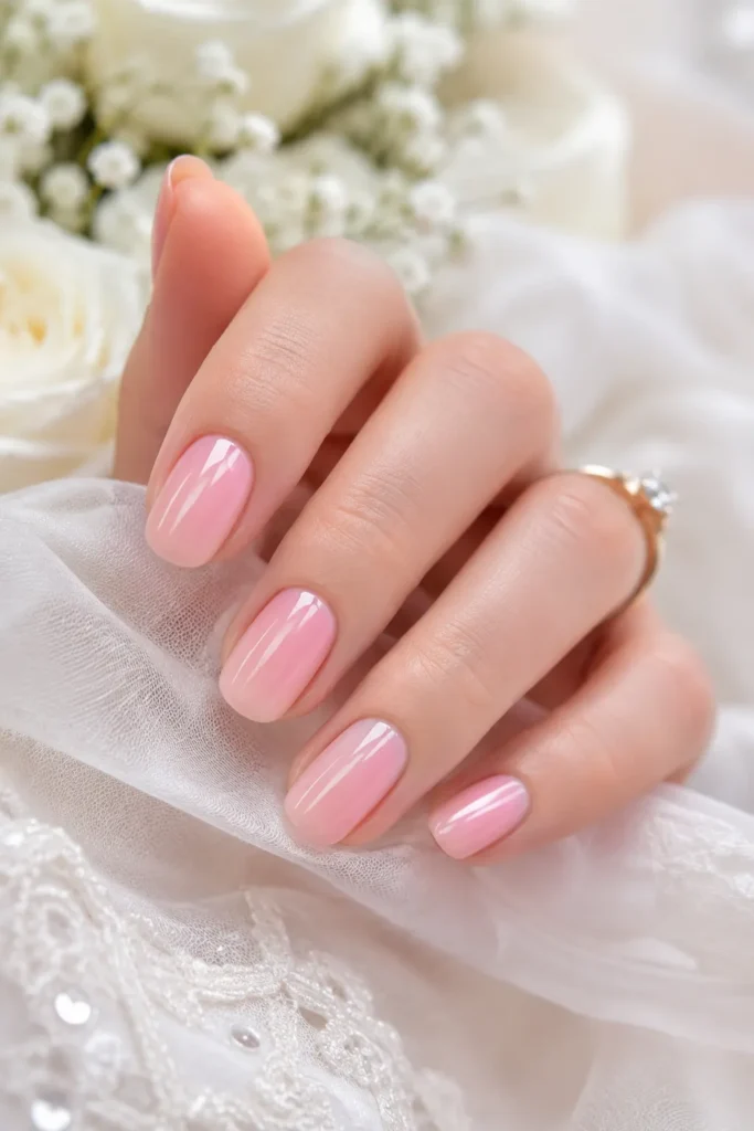 Soft Pink Gloss Nails