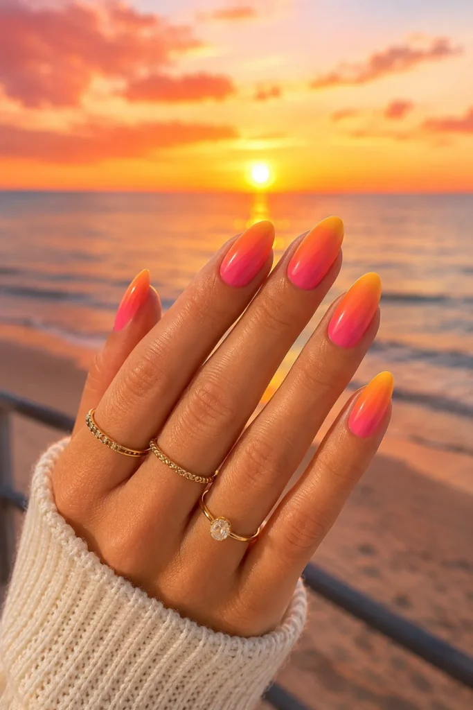 Sunset Ombre Nails