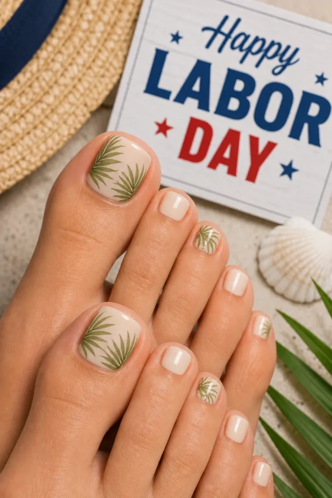 Tropical Palm Leaf Accent Toes