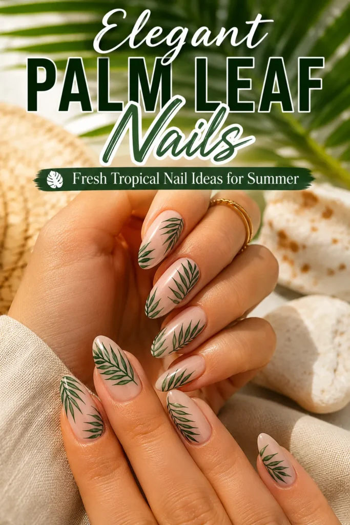 Tropical Palm Leaf Nails