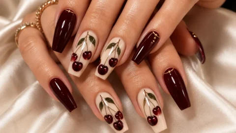 cherry nail art ideas