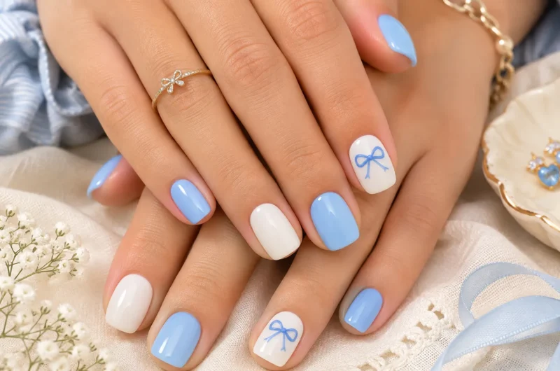 24 Blue Gender Reveal Nails for a Sweet Reveal