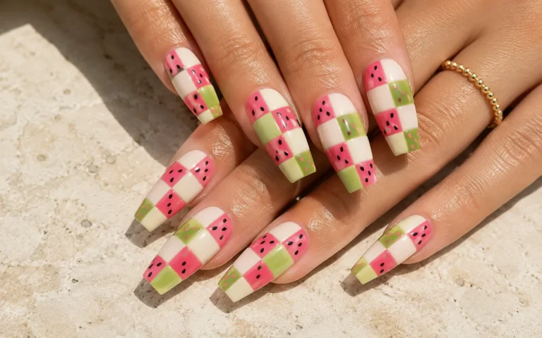 watermelon nail design