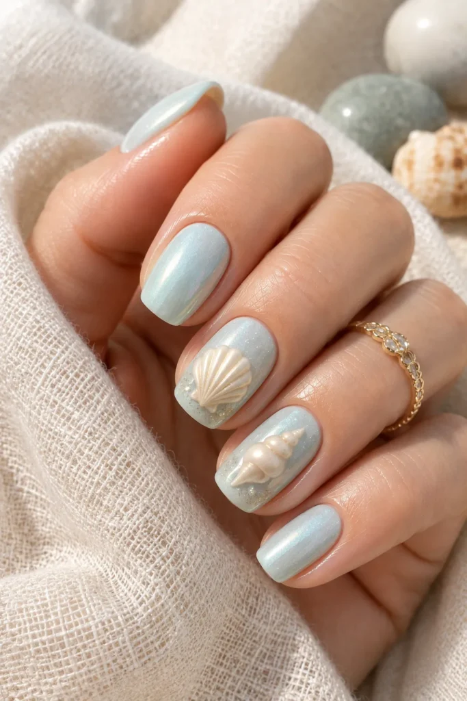 Aqua Pearl Shells