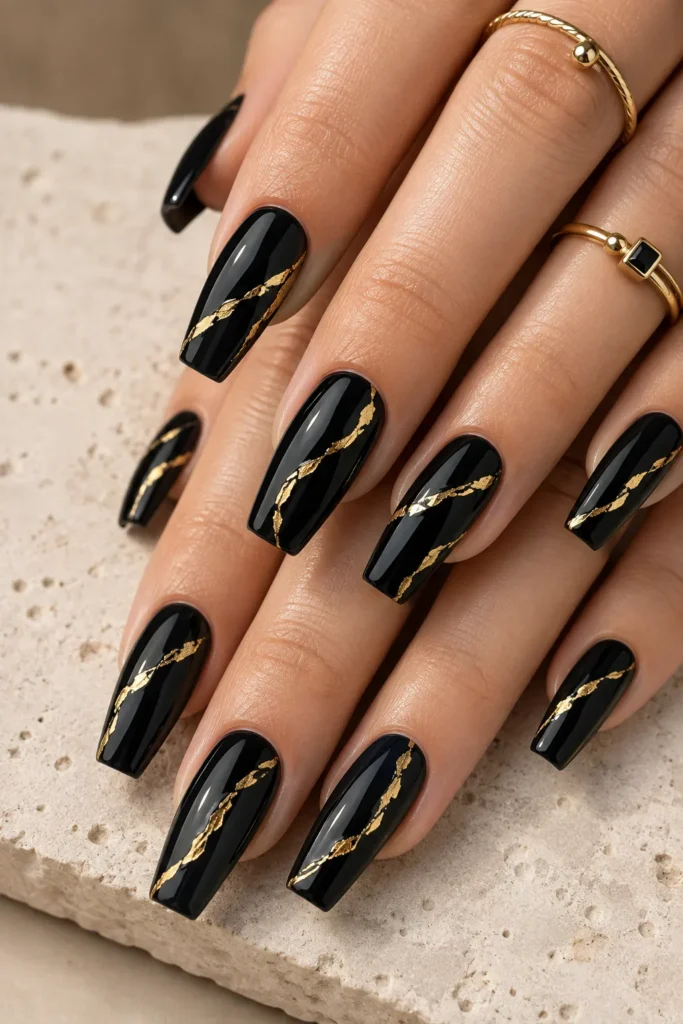Black Gold Foil Lines