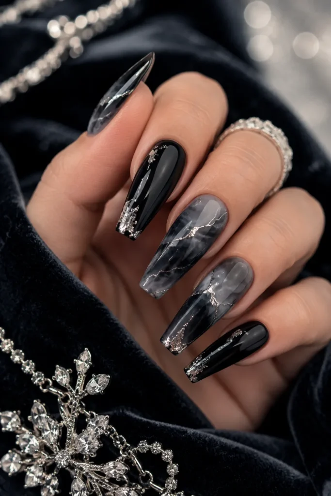 Black and Silver Marble