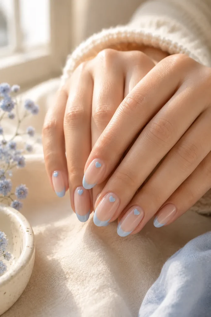 Blue French Hearts