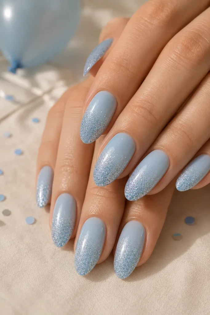 Blue Glitter Ombré