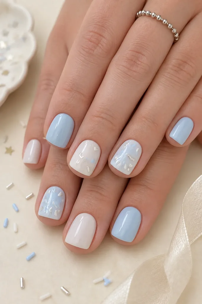 Blue Sprinkle Nails