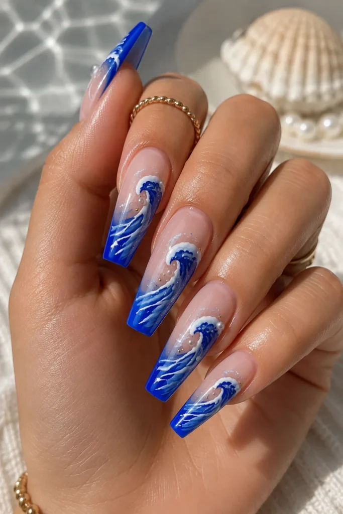 Bold Cobalt Waves