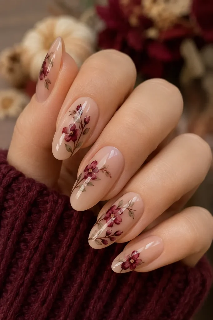 Burgundy Floral Accents