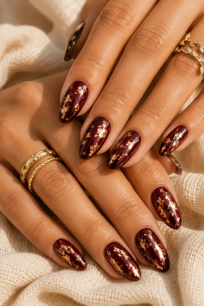 Burgundy Gold Foil