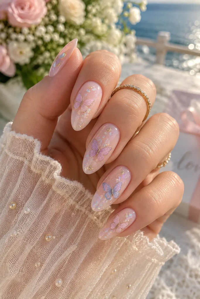 Butterfly Accent Nails