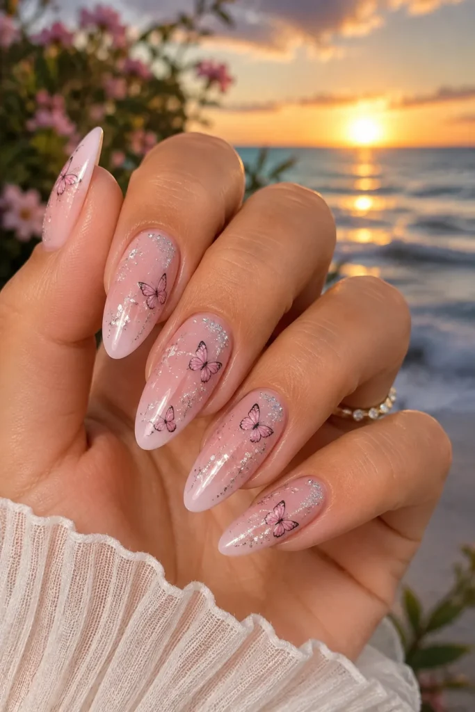 Butterfly August Nails