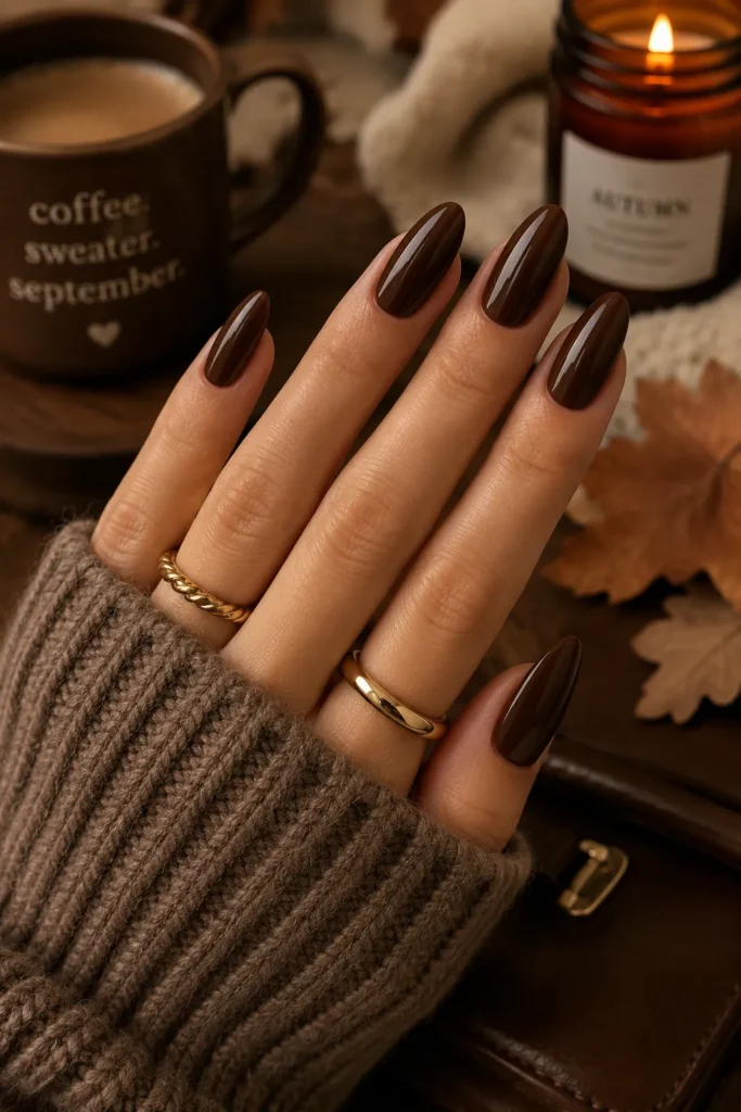 Chocolate Brown Nails