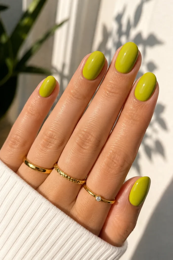 Classic Solid Chartreuse Nails