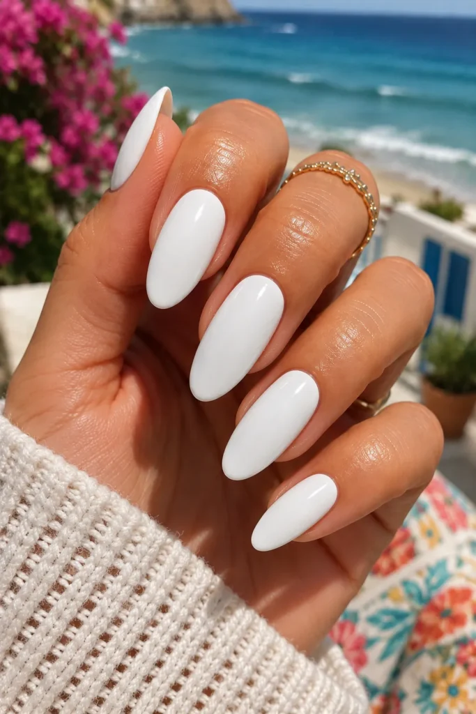 Classic White Summer Nails