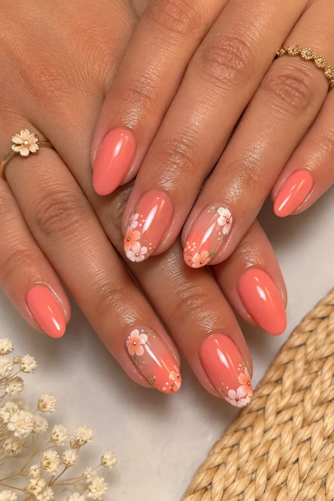 Coral Floral Accents