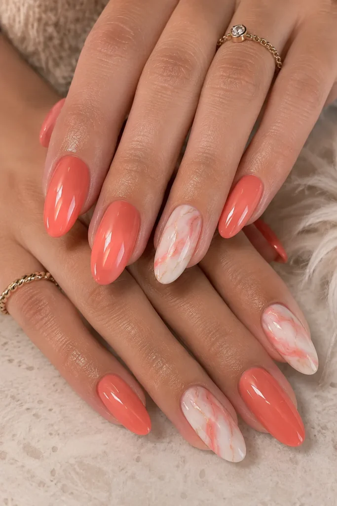 Coral Marble Effect