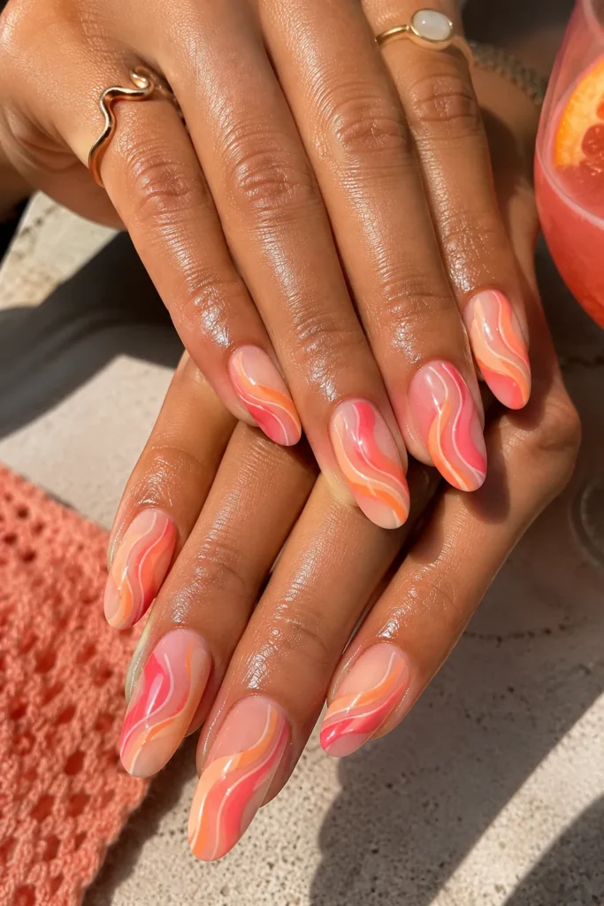 Coral Sunset Swirl