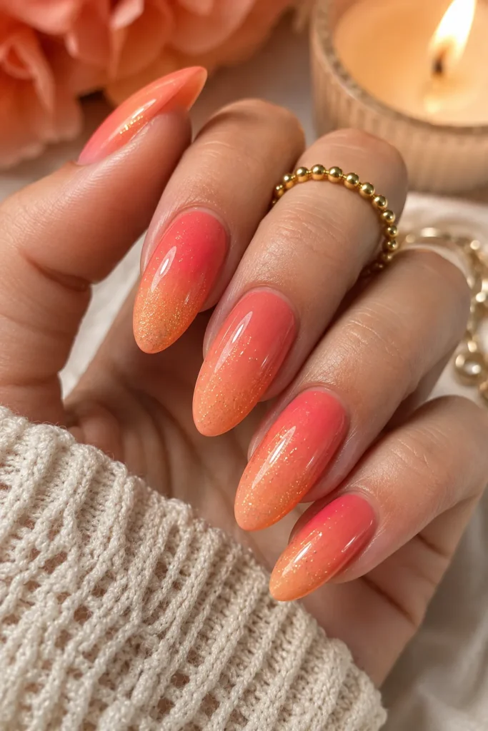 Coral and Gold Ombre