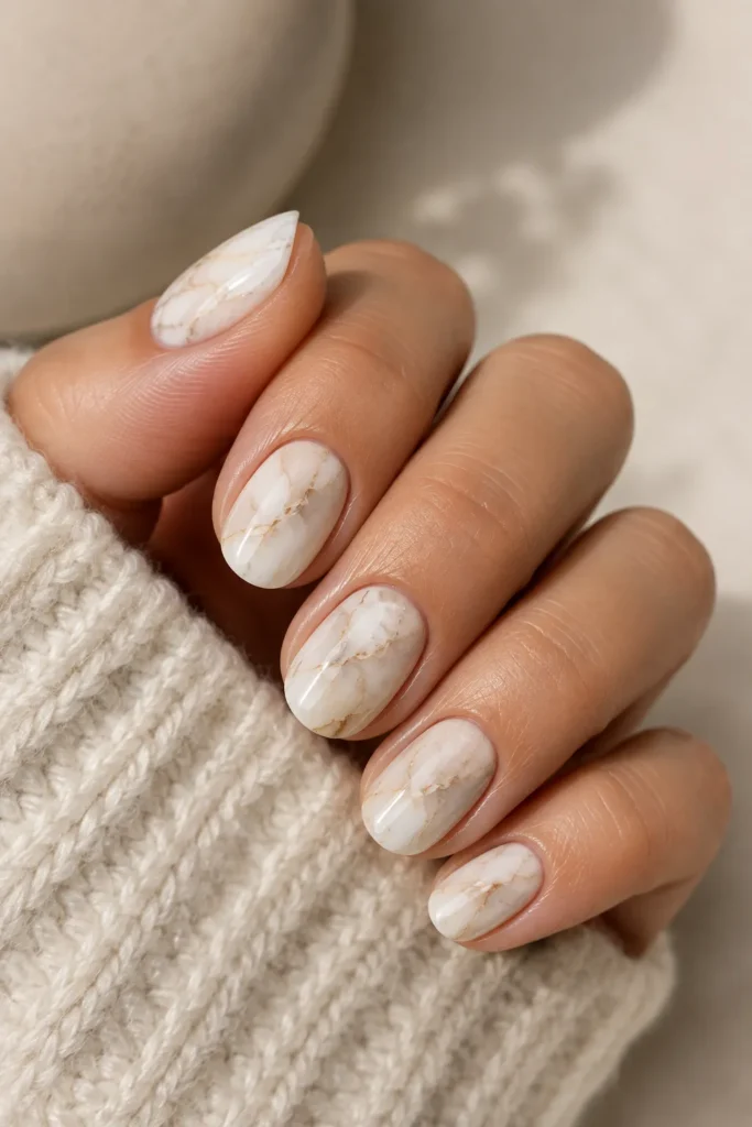 Creamy White and Beige Marble