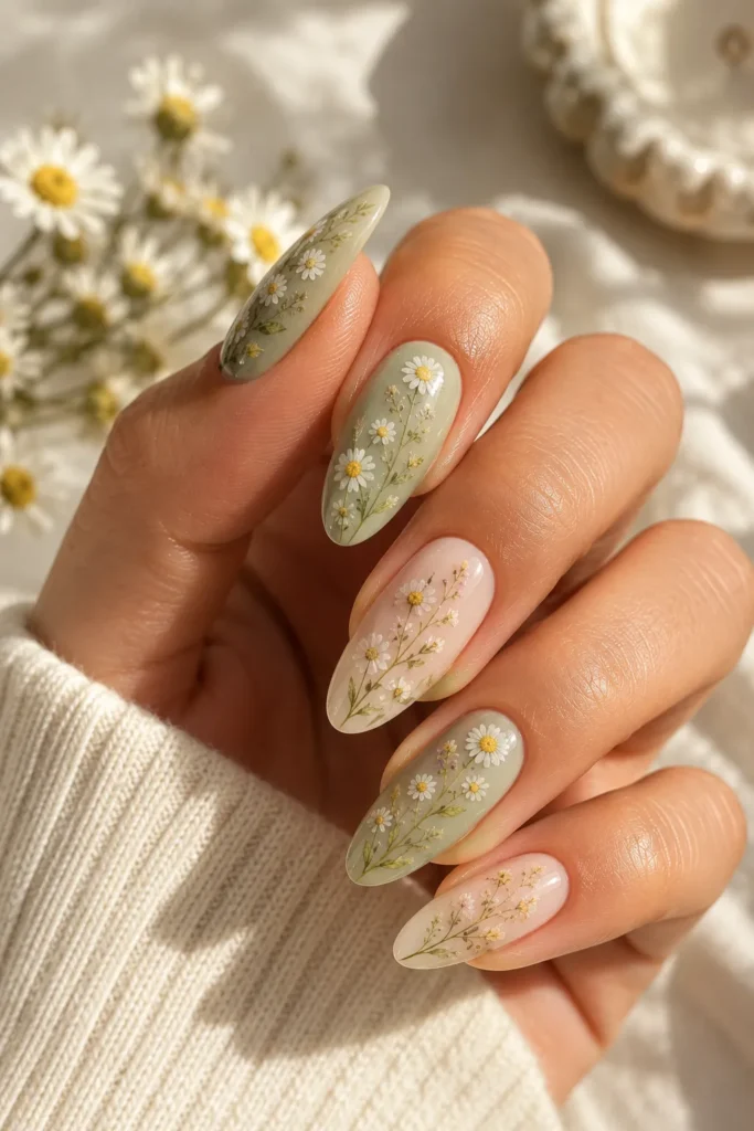 Daisy Meadow Nails
