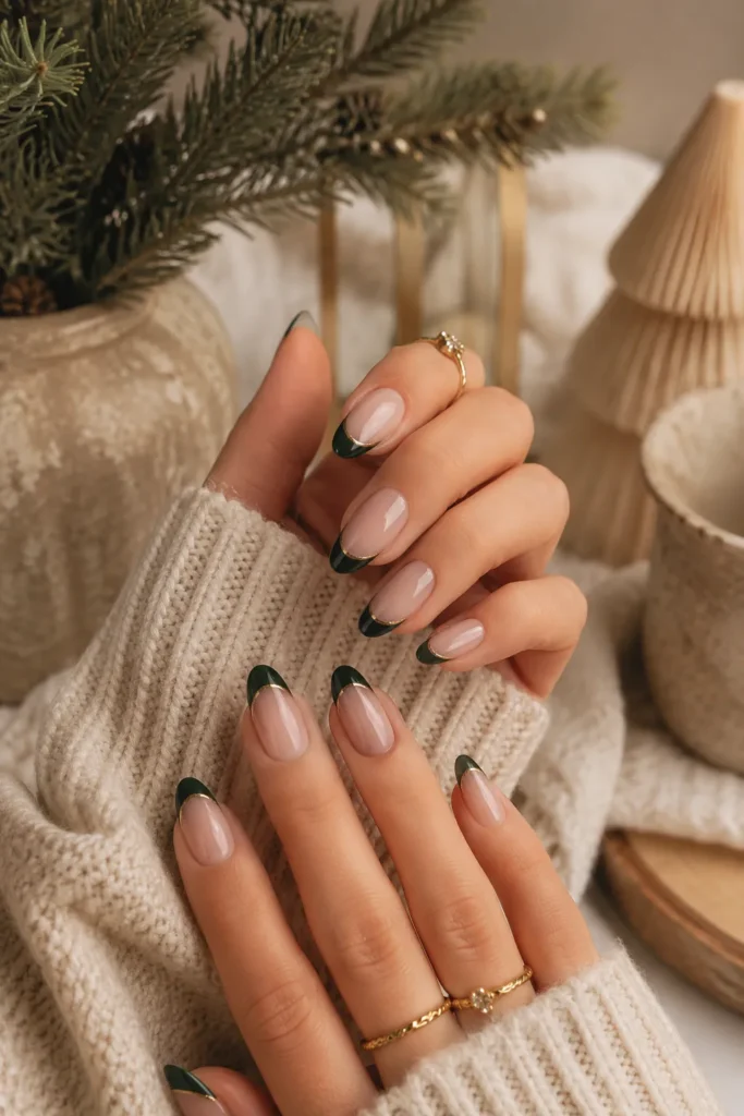 Forest Green French Tips