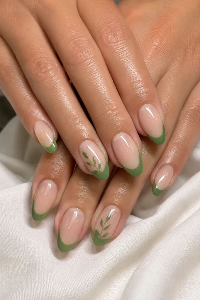 Fresh Green French Tips