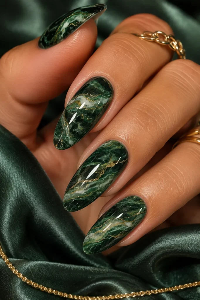 Green Marble Nails